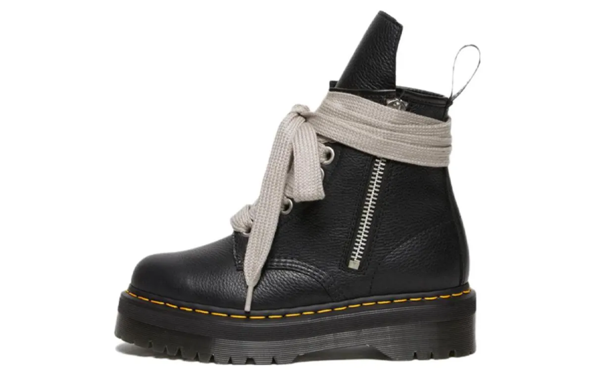 1460 Rick Owens x 1460 Dr.Martens Quad Platform Leather Boot 'Black Lunar'
