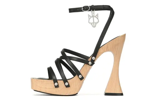 Naked Wolfe Sofia Leather One Strap Sandals Women's Black