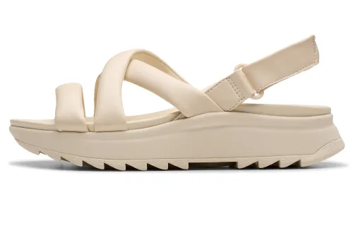 Clarks Sheepskin Beach Sandals Women's White