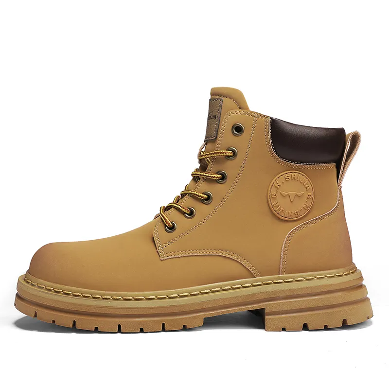 G.N.SHIJIA Abrasion Resistant Height Increasing Slip Resistant Short Combat Boots Unisex