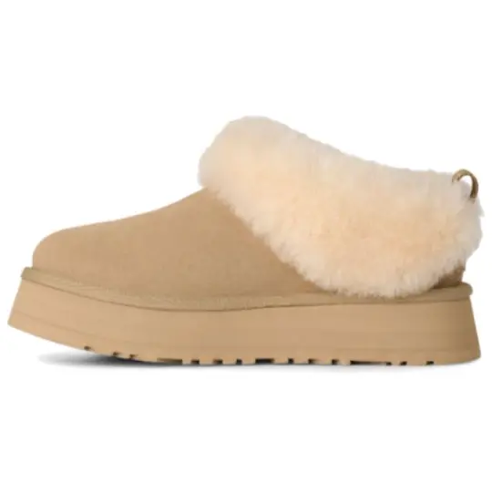 UGG Tazzelle Cow Split Leather Abrasion Resistant Ankle Length Snow Boots Women's Beige