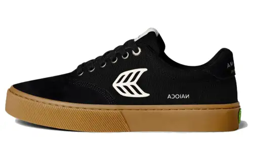 CARIUMA Suede Low top Skateboard Shoes Unisex Black