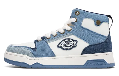 Dickies Wear resistant And Lightweight High top Skateboard Shoes 3.5cm Men's White Blue