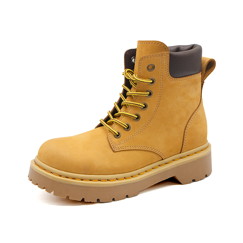 BEFFON Top Grain Cow Leather Combat Boots Women's