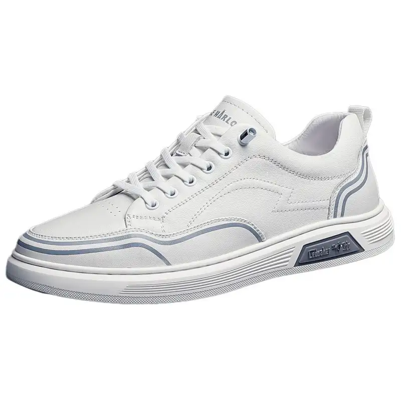 JANE HARLOW Top Grain Cow Leather Low top Skateboard Shoes Men's White