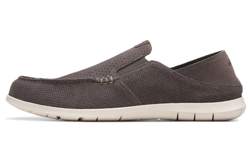 Clarks Cow Split Leather Low top Casual Shoes Men's Dark Gray