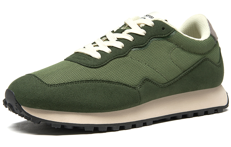 Rockfish Textile, Synthetic Leather Low top Running Shoes Unisex Green