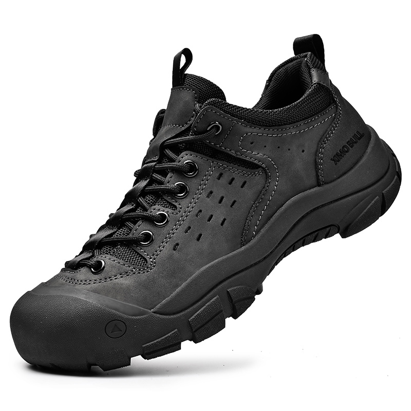 XIMO BULL Top Grain Cow Leather Coverage Support Coverage Support Low top Mountaineering & Hiking Shoes Men’s