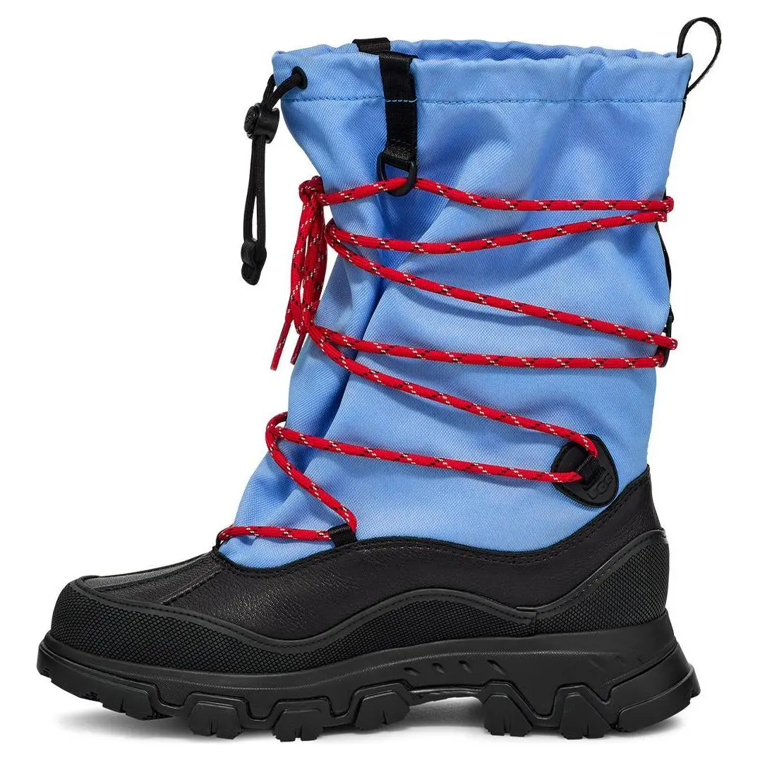 UGG Cow Leather Short Outdoor Boots Women's Sky Blue/Black