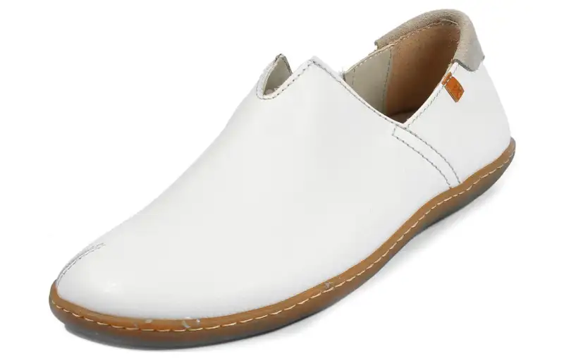 El Naturalista Leather Comfortable Round Toe Women's Casual Shoes Women's White