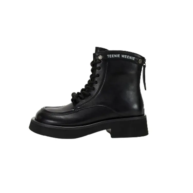 Teenie Weenie Cow Leather Fashion Trend Combat Boots Women's