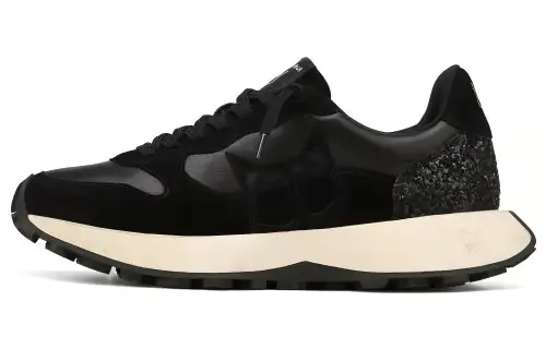 Naked Wolfe Paint Leather Comfortable Round Toe Low top Casual Shoes Women's Black