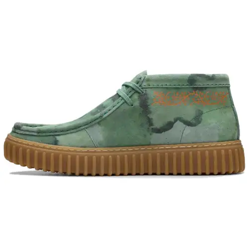 Clarks Sheepskin Casual Shoes Men's Green Camouflage