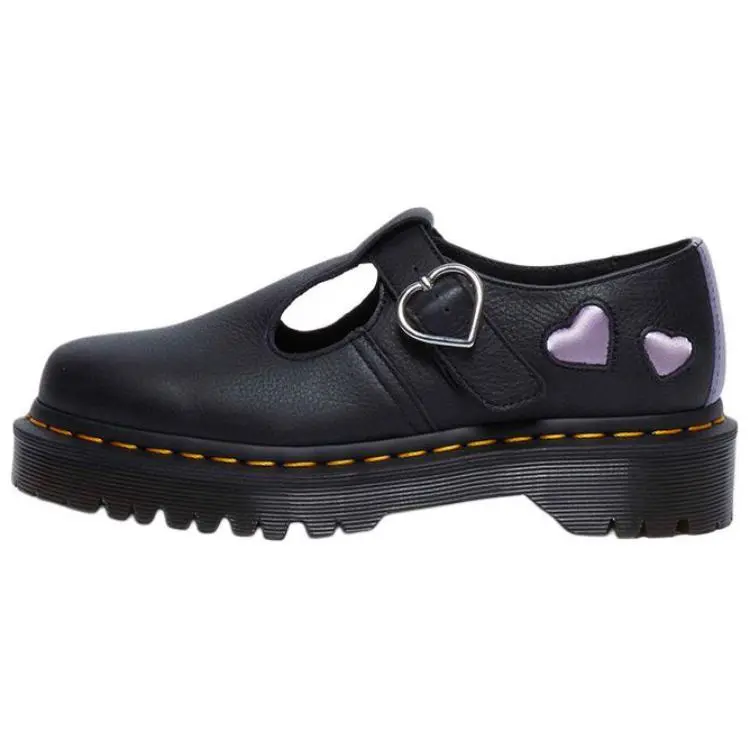 Dr.Martens Cow Leather Platform Mary Jane Shoes Women's Black