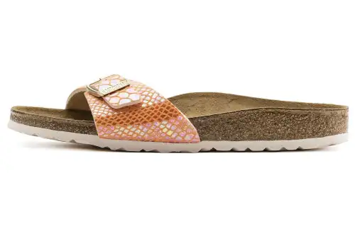 Birkenstock Leather Slide Slippers Women's Orange