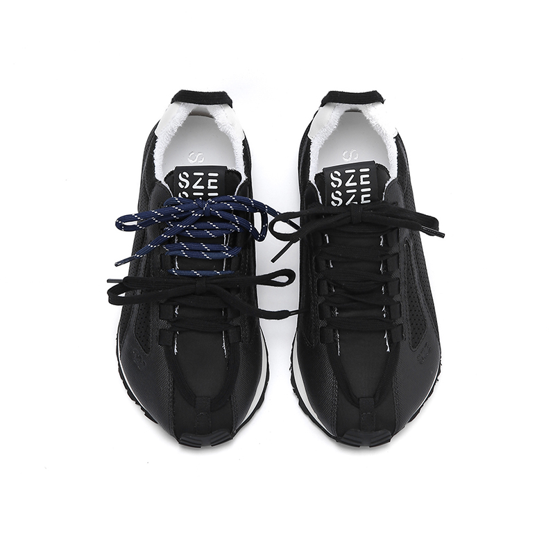 SZE Mesh Cushioning Rebound Slip Resistant Low top Casual Running Shoes Unisex Black