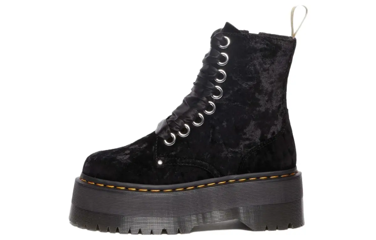 Dr. Martens Dr.Martens Vegan Jadon Boot Max Crushed Velvet Platforms 'Black' Women's