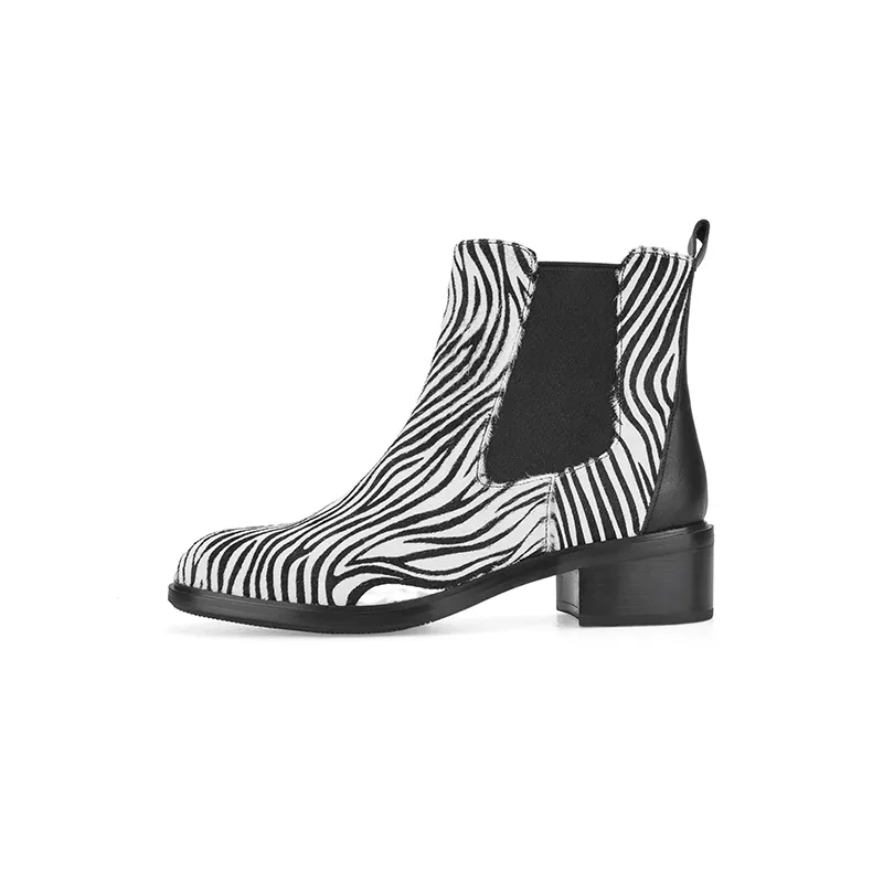 D FUSE SCANDINAVIA Cow Leather Short Chelsea Boots 4.5cm Women's
