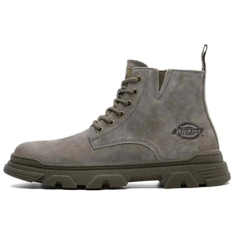 Dickies Split Pig Leather Short Combat Boots Men's Light Coffee