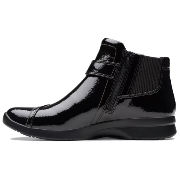 Clarks Synthetic Leather Short Chelsea Boots Women's Black
