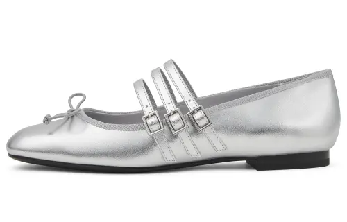 CHARLES&KEITH Small ck PU bow ballet flat heel Mary Jane shoes 1.2cm women's style