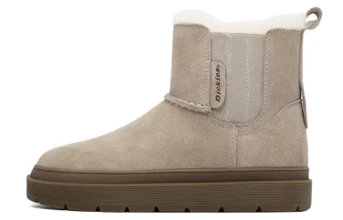 Dickies British Comfortable Versatile, Commute Outdoor Thermal Fleece Lined Casual Short Snow Boots Women's Beige