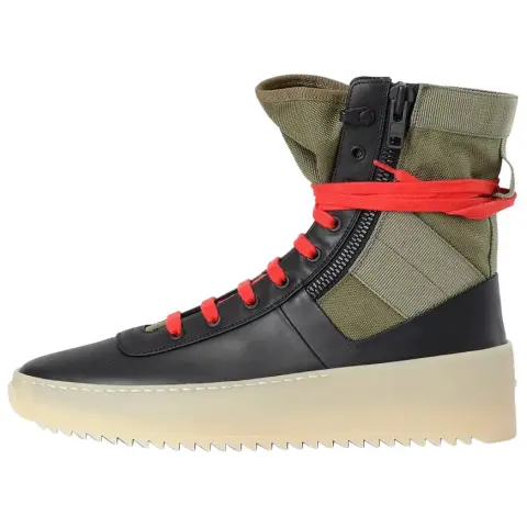 Fear Of God Jungle Short Mid Calf Combat Boots Men's Black Green