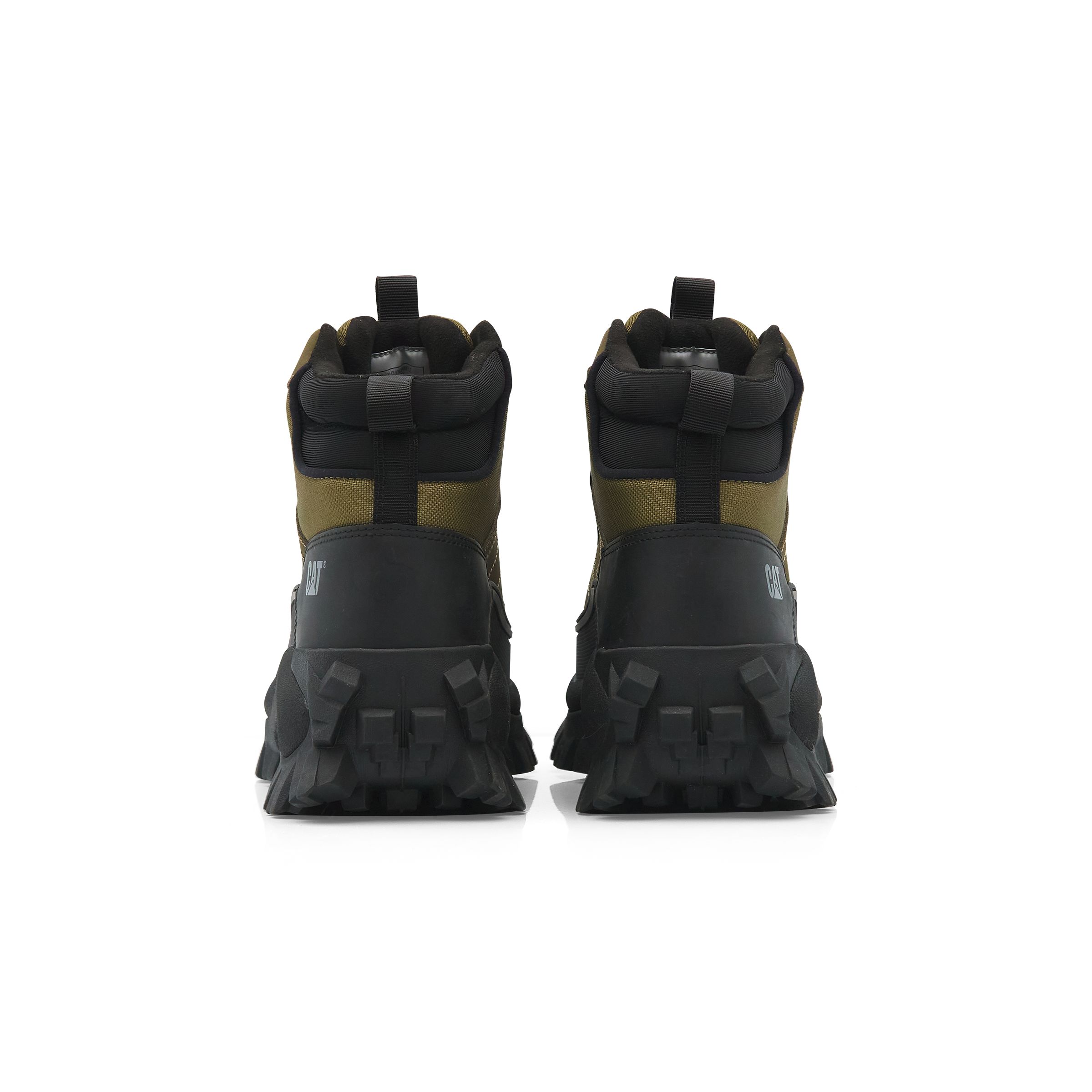 CAT Fabric Slip Resistant Abrasion Resistant Mid top Outdoor Shoes Unisex Dark Green