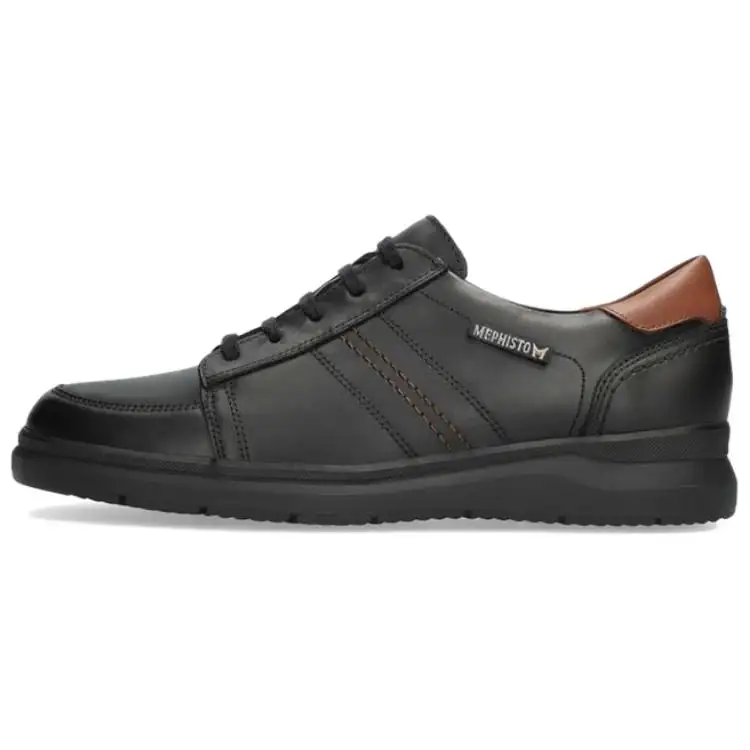 MEPHISTO Top Grain Cow Leather Comfortable Men's Casual Shoes Men's Black