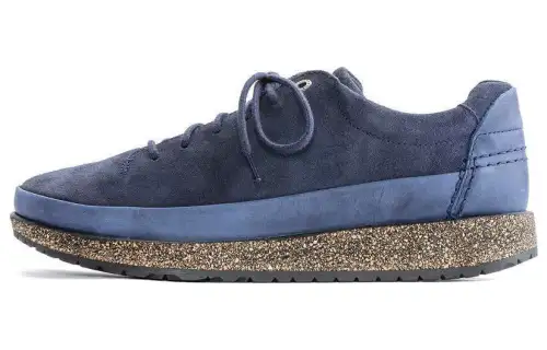 Birkenstock Split Suede Low top Casual Shoes Unisex Indigo Narrow