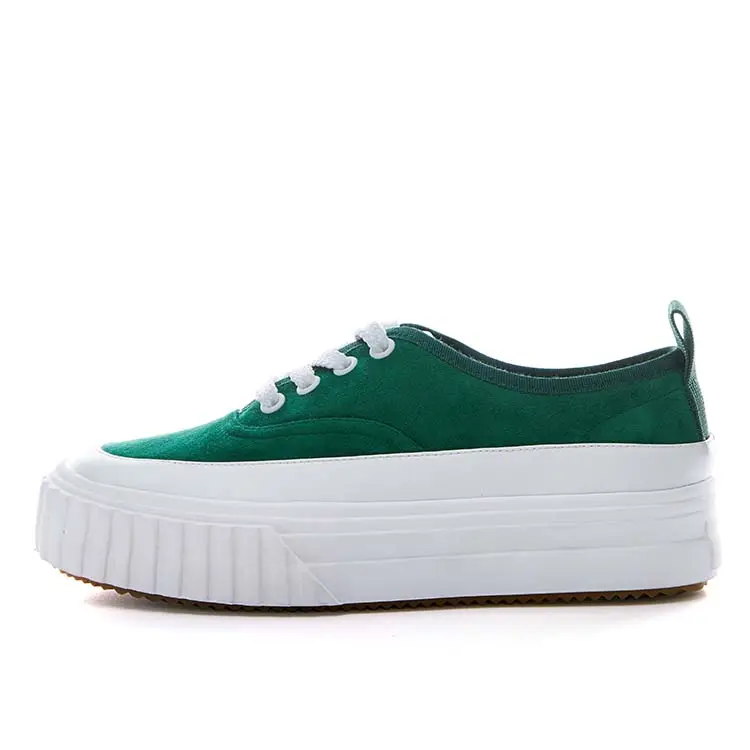Marie Claire Sheepskin Leather Low top Stylish Skateboarding Shoes Women's Magic Forest Green