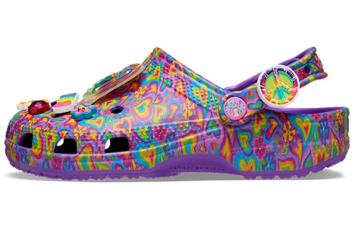 Crocs Lisa Frank X Classic Clog 'Neon Purple Multi Hearts'