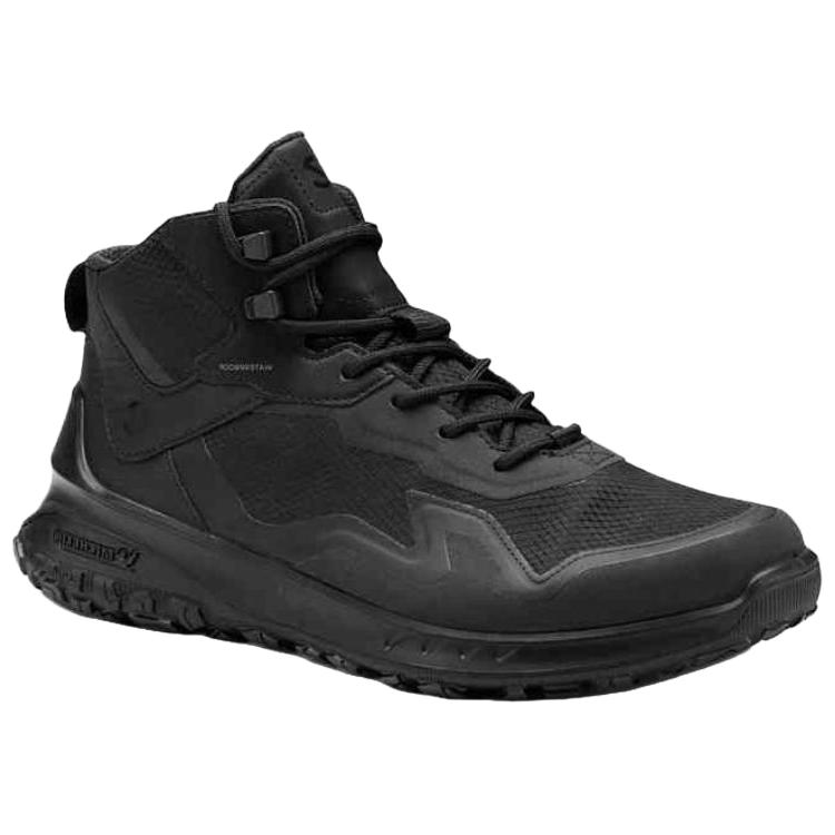 Ecco Otu Collection Lightweight Abrasion Resistant Mid top Hiking Shoes Men’s Black
