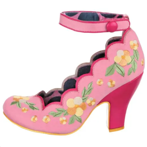 IRREGULAR CHOICE Pu Chunky Heel High Heels 9.2cm Women's Pink