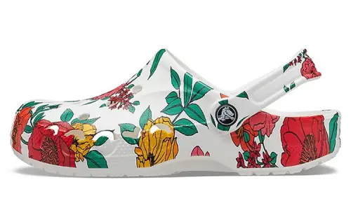 Crocs Beach White Flowers Sandals 'White Red Green'