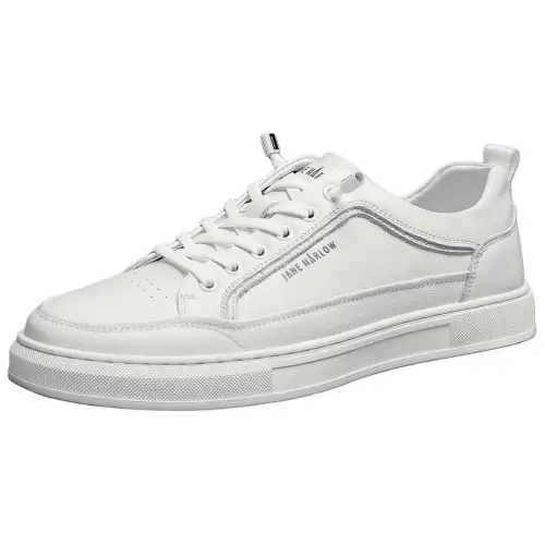 JANE HARLOW Leather Low top Skateboard Shoes Men's White