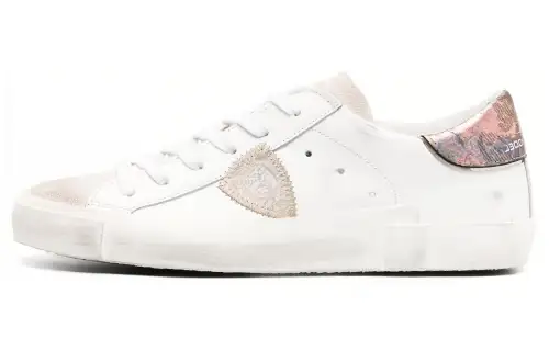 PHILIPPE MODEL Cow Leather Low top Skateboard Shoes Women's Ecru
