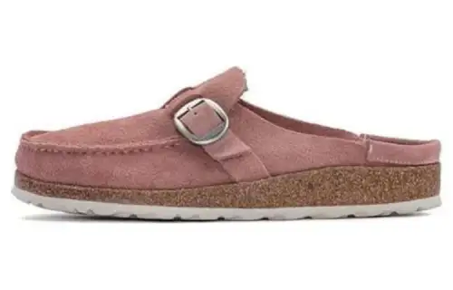 Birkenstock Suede Closed Toe Slippers Women's Pink