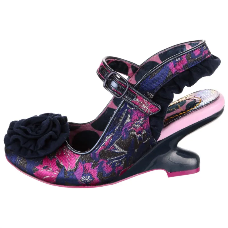IRREGULAR CHOICE Pu Comfortable Round Toe Irregular Heel High Heels 6.9cm Women's Black Purple