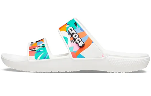 Crocs Classic Clog Cozy Unisex White Multi Color Slippers 'White'