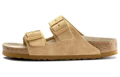 Birkenstock Suede Slide Slippers Unisex Khaki