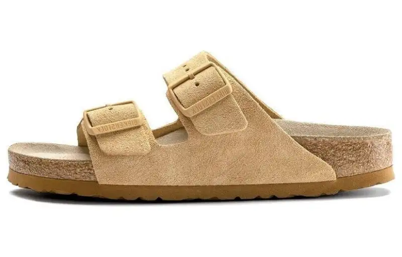 Birkenstock Suede Slide Slippers Unisex Khaki