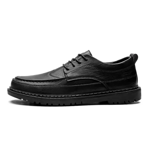 CARTELO Cardile Crocodile British Style Brogue Carved Business Retro Fashion Simple and Comfortable Casual Leather Shoes Men's Black