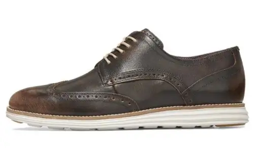 COLE HAAN Top Grain Cow Leather Casual Leather Shoes Men's Dark Brown