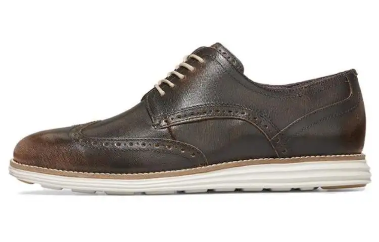 COLE HAAN Top Grain Cow Leather Casual Leather Shoes Men's Dark Brown