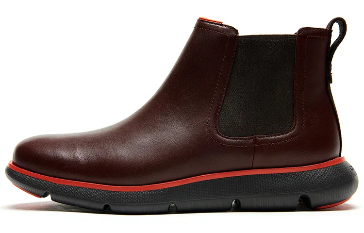 COLE HAAN Top Grain Cow Leather Ankle Length Chelsea Boots Men's Dark Umber
