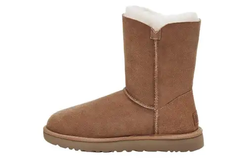 UGG Suede Thermal Slip Resistant Short Mid Calf Snow Boots Men's Brown