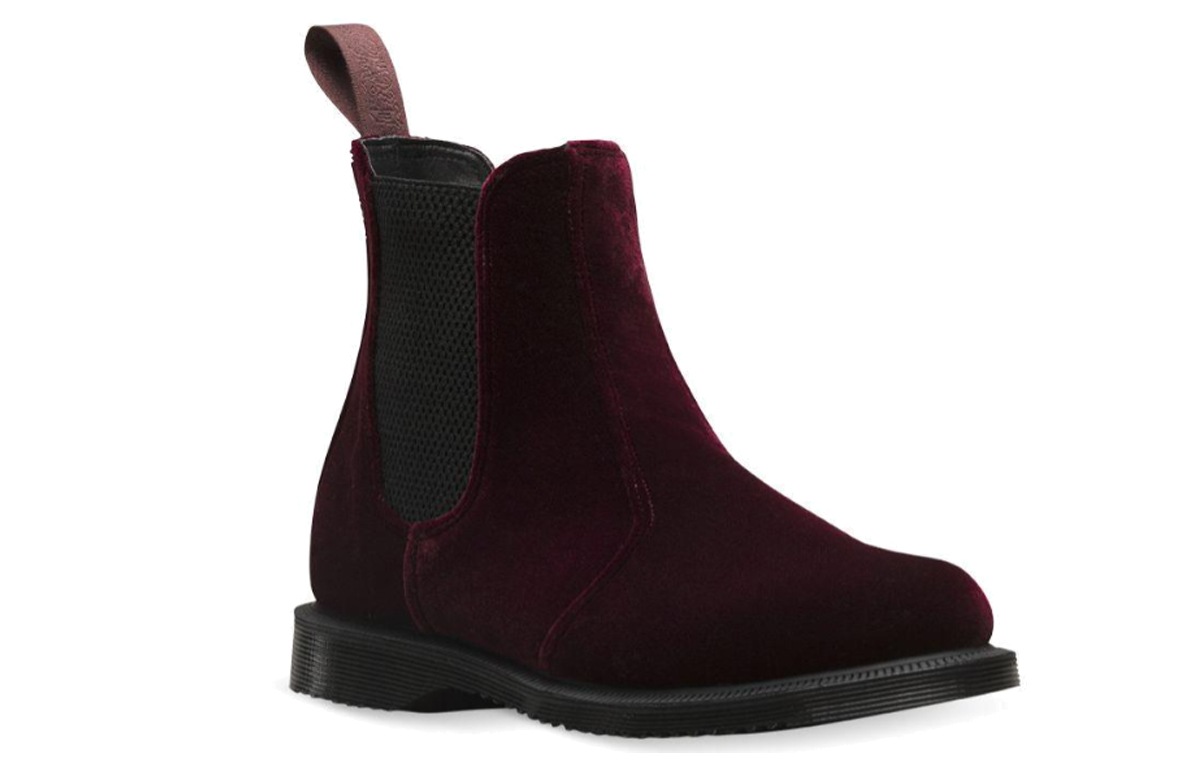 Dr. Martens Dr.Martens Flora Velvet 'Cherry Red' Women's