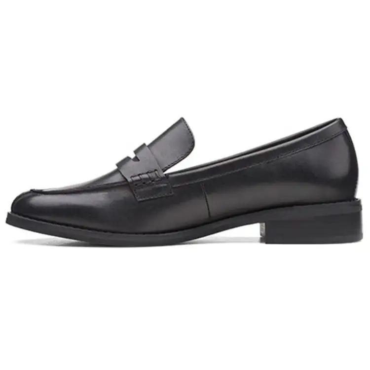Clarks Leather Loafers 3cm Women's Black