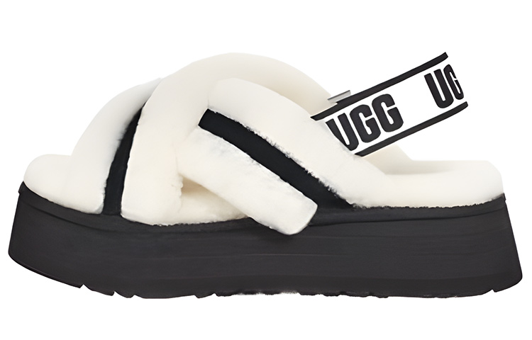 Женские тапочки UGG UGG DISCO (белые)